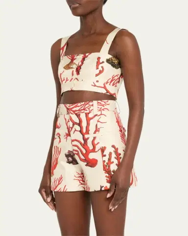 Libertine Venetian Coral Saint Tropez Crop Top | Thumbnail 4 Libertine Venetian Coral Saint Tropez Crop Top | Thumbnail 4