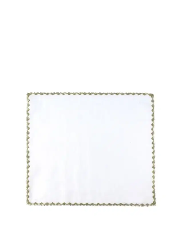 Rosi Collection Men's Linen Embroidered-Trim Pocket Square