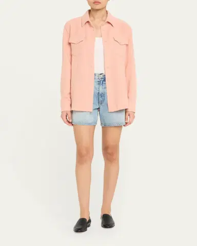 God’s True Cashmere Peach Blush Cashmere Button-Down Shirt | Thumbnail 2 God’s True Cashmere Peach Blush Cashmere Button-Down Shirt | Thumbnail 2