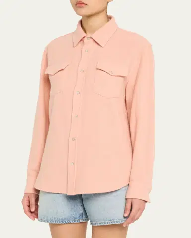God’s True Cashmere Peach Blush Cashmere Button-Down Shirt | Thumbnail 4 God’s True Cashmere Peach Blush Cashmere Button-Down Shirt | Thumbnail 4