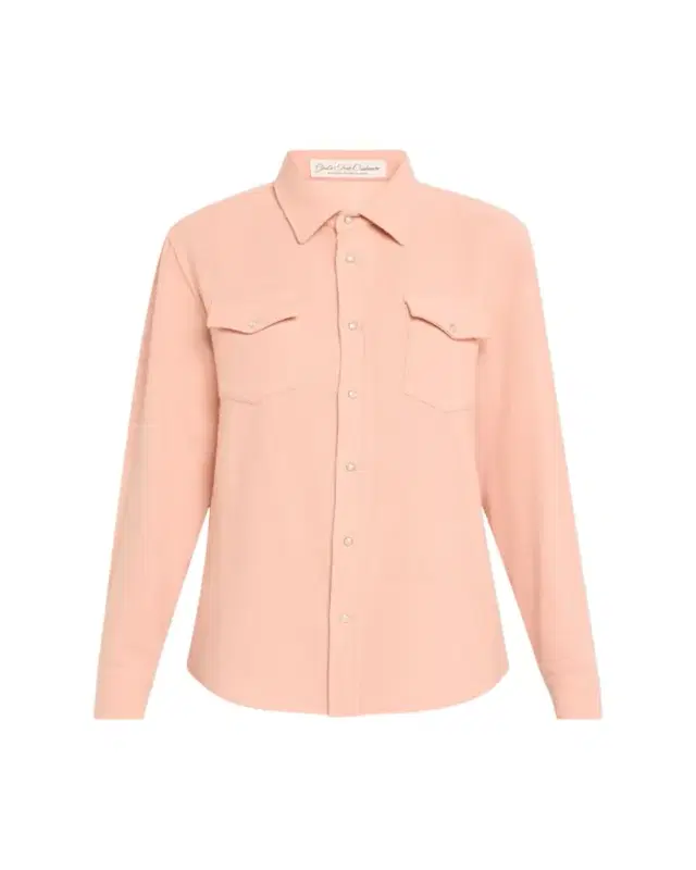 Peach Blush Cashmere Button-Down Shirt