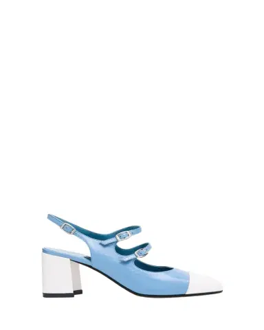 CAREL Papaya Metallic Four-Buckle Ballerina Pumps | Thumbnail 1