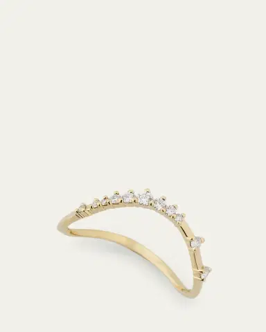 Lana 14K Gold Curved Solo Diamond Constellation Ring | Thumbnail 3
