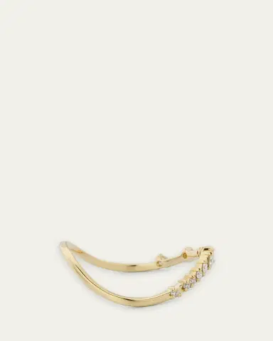 Lana 14K Gold Curved Solo Diamond Constellation Ring | Thumbnail 4