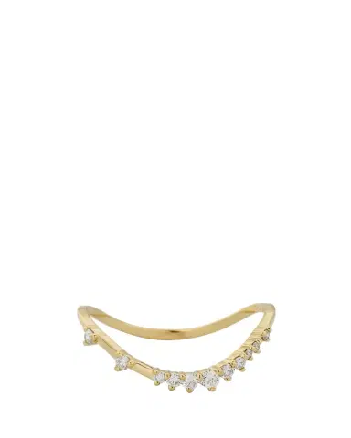Lana 14K Gold Curved Solo Diamond Constellation Ring | Thumbnail 1