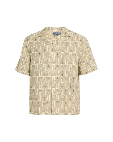 Frescobol Carioca Men's Roberto Palmeira Linen Camp Shirt | Thumbnail 1