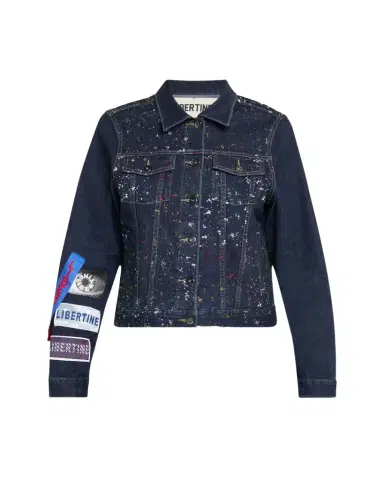 Libertine Meteor Shower Embellished Label-Print Denim Jacket | Thumbnail 1