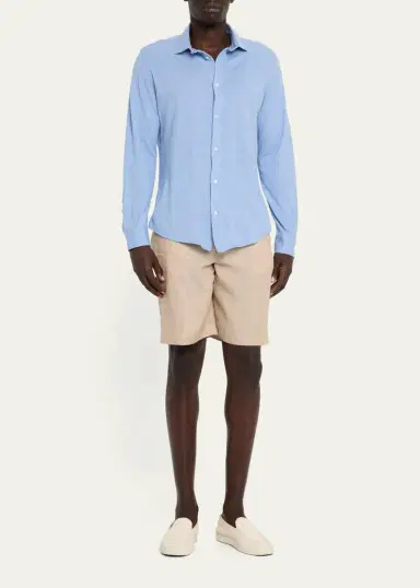 FEDELI Men's Heathered Pique Sport Shirt | Thumbnail 2