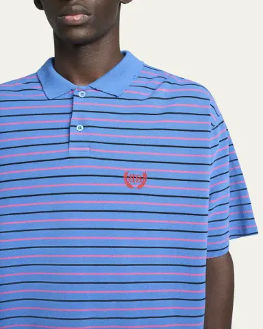 Balenciaga Men's Striped Pique Polo Shirt | Thumbnail 5
