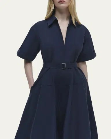 Simkhai Deanna Short-Sleeve Belted Midi Dress | Thumbnail 5 Simkhai Deanna Short-Sleeve Belted Midi Dress | Thumbnail 5