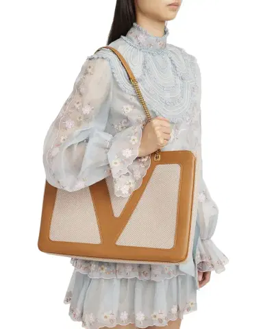 Valentino Garavani Viva Superstar Large VLOGO Canvas Tote Bag | Thumbnail 1 Valentino Garavani Viva Superstar Large VLOGO Canvas Tote Bag | Thumbnail 1