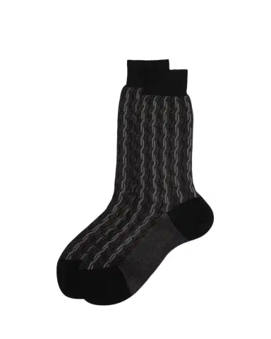 Bresciani Men's Cotton Cable Weave Crew Socks | Thumbnail 1