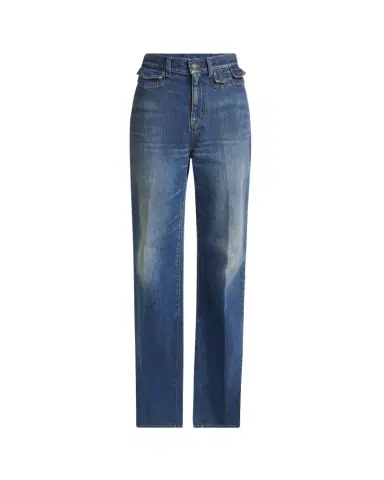 Chloé High-Waisted Flared Jeans with Flap Pockets | Thumbnail 1 Chloé High-Waisted Flared Jeans with Flap Pockets | Thumbnail 1
