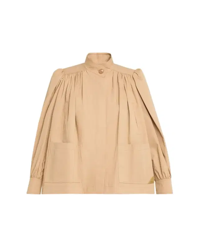 High-Neck Puff-Sleeve Jacket