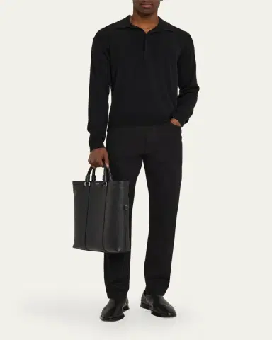 Serapian Men's Cachemire Leather Foldable Tote Bag | Thumbnail 5