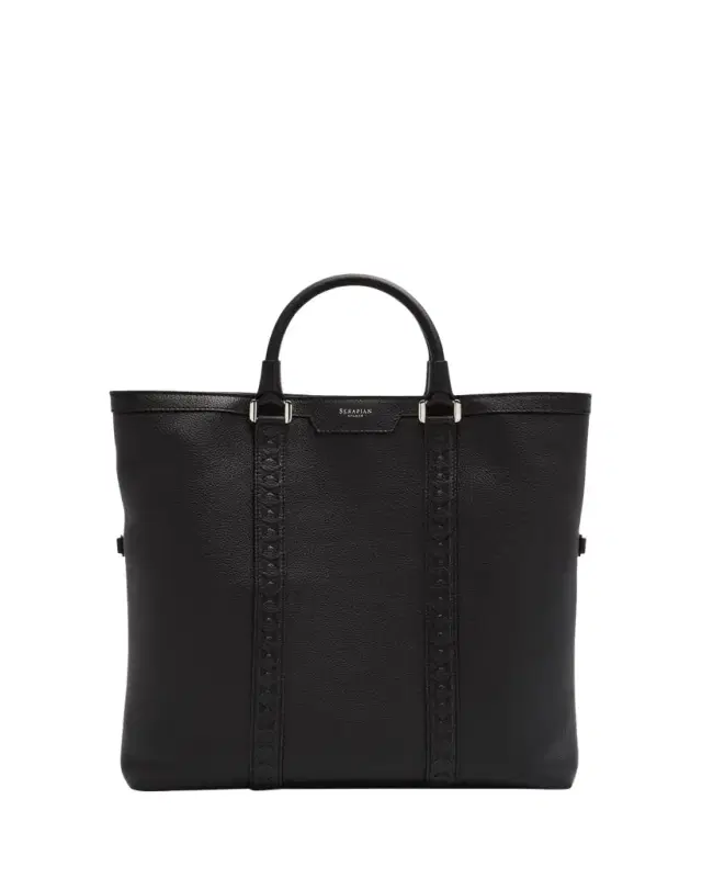 Serapian Men's Cachemire Leather Foldable Tote Bag