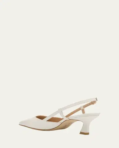 Stuart Weitzman Vinnie Leather Kitten Slingback Pumps | Thumbnail 6