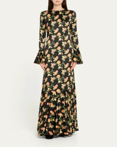 CAROLINE CONSTAS Allonia Floral Silk Gown | Thumbnail 2