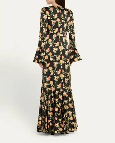 CAROLINE CONSTAS Allonia Floral Silk Gown | Thumbnail 3