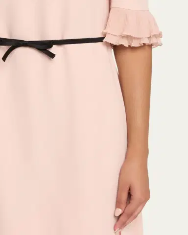 Valentino Garavani Ruffle 3/4-Sleeve Bow Midi Dress | Thumbnail 5