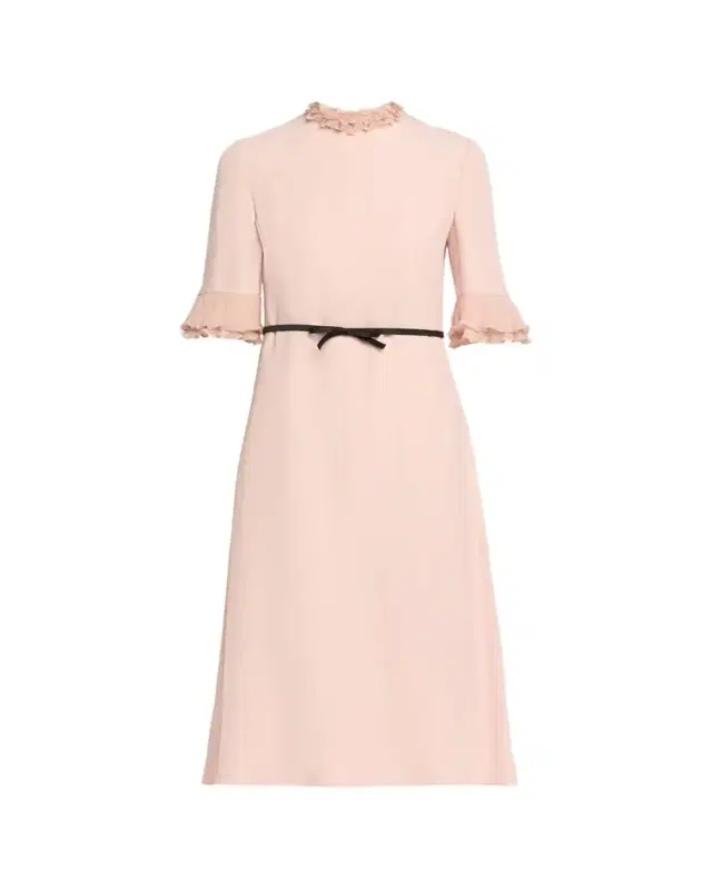 Valentino Garavani Ruffle 3/4-Sleeve Bow Midi Dress