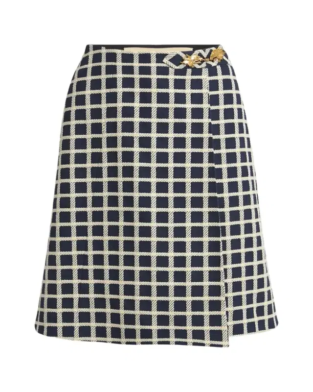 Valentino Garavani Window Check Wool-Blend Skirt