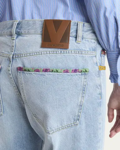 Valentino Garavani Floral Trimmed Denim Pants | Thumbnail 5