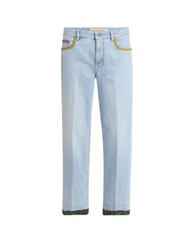 Valentino Garavani Floral Trimmed Denim Pants | Thumbnail 1