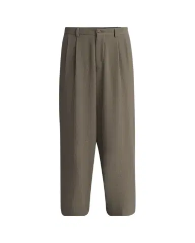 Giorgio Armani Men's Pleated Wool Stretch Seersucker Trousers | Thumbnail 1 Giorgio Armani Men's Pleated Wool Stretch Seersucker Trousers | Thumbnail 1