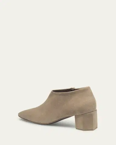 Bougeotte Palissandro Suede Low-Heeled Hexagon Booties | Thumbnail 3