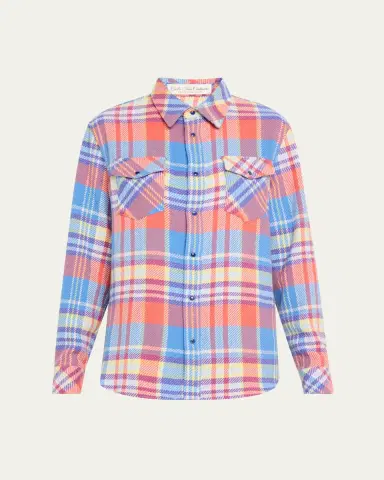 God's True Cashmere Creator Tartan Cashmere Button-Down Shirt | Thumbnail 5