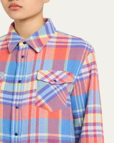 God's True Cashmere Creator Tartan Cashmere Button-Down Shirt | Thumbnail 9