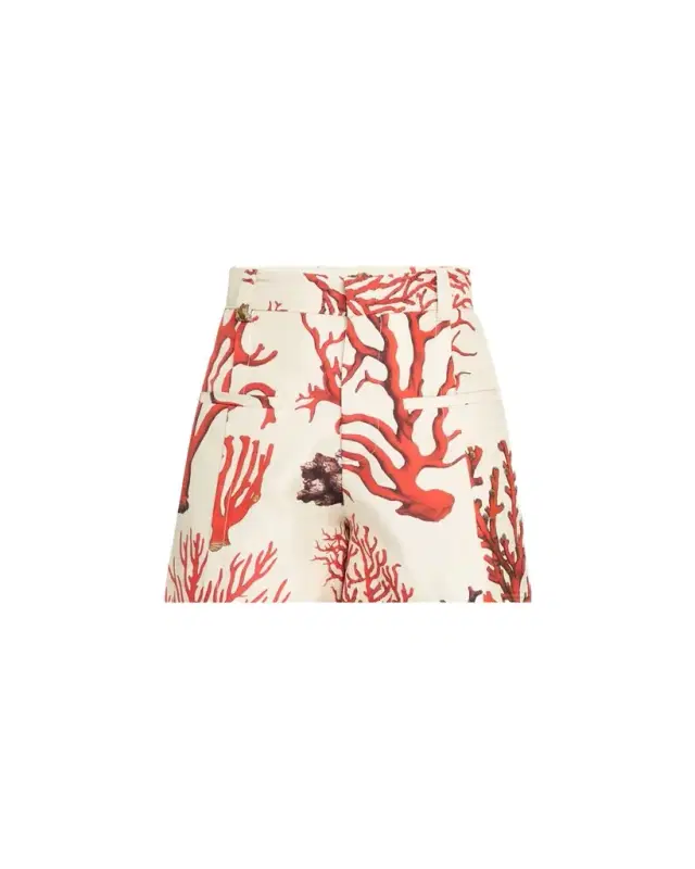 Venetian Coral High-Rise Silk Shorts