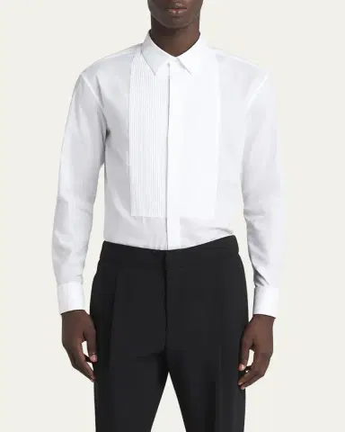 Giorgio Armani Men's Pleated Bib Tuxedo Shirt | Thumbnail 4 Giorgio Armani Men's Pleated Bib Tuxedo Shirt | Thumbnail 4