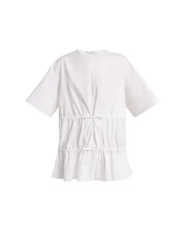 Short-Sleeve Tiered Tie Mini Dress
