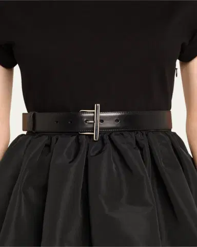 Alexander McQueen T-Bar Skinny Leather Belt | Thumbnail 3