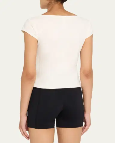 Skims Scoop-Neck Cotton Jersey Tee | Thumbnail 3