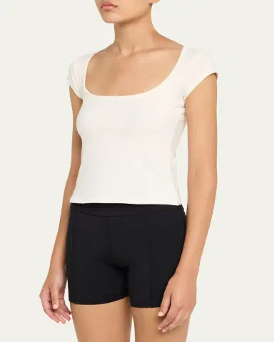 Skims Scoop-Neck Cotton Jersey Tee | Thumbnail 4