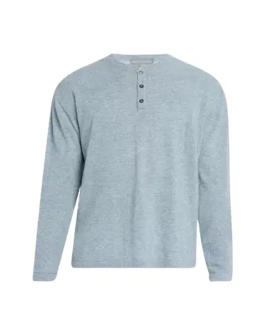 Bergdorf Goodman Men's Cashmere and Linen Henley Sweater | Thumbnail 1