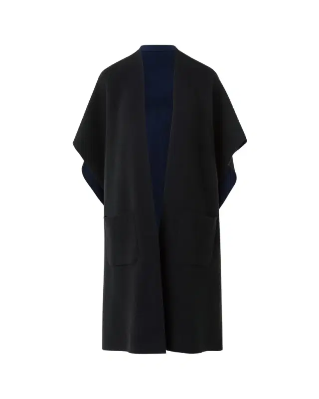 Bicolor Cashmere Double-Face Knit Cape