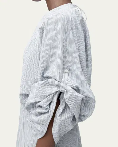 Loewe Striped Cape Sleeve Caftan Dress | Thumbnail 2