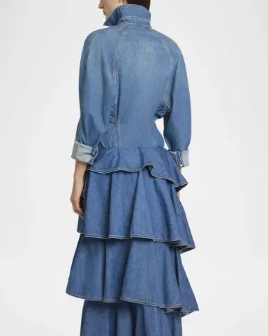 Alaïa Seamed Button-Down Denim Top | Thumbnail 2 Alaïa Seamed Button-Down Denim Top | Thumbnail 2