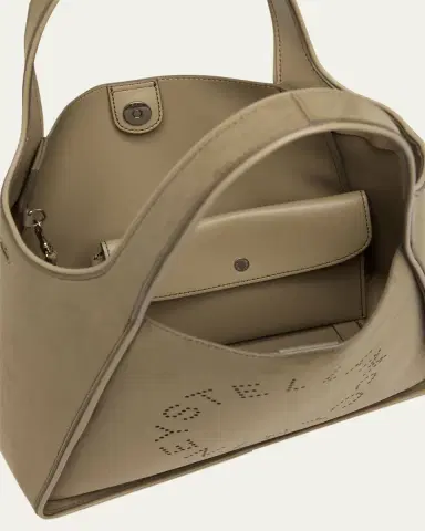 Stella McCartney Logo Alter Suede Shoulder Bag | Thumbnail 3 Stella McCartney Logo Alter Suede Shoulder Bag | Thumbnail 3