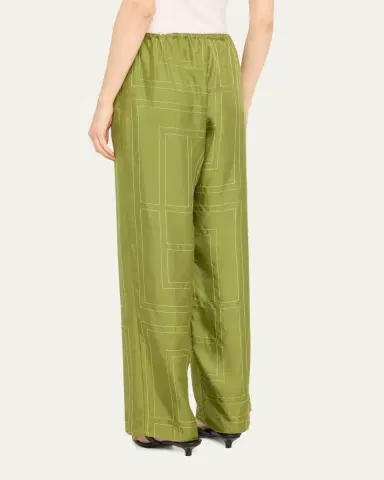 TOTEME Monogram Silk Pajama Bottoms | Thumbnail 2 TOTEME Monogram Silk Pajama Bottoms | Thumbnail 2