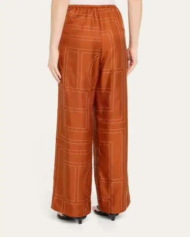 TOTEME Monogram Silk Pajama Bottoms | Thumbnail 6 TOTEME Monogram Silk Pajama Bottoms | Thumbnail 6