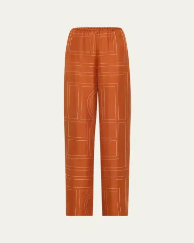 TOTEME Monogram Silk Pajama Bottoms | Thumbnail 10 TOTEME Monogram Silk Pajama Bottoms | Thumbnail 10