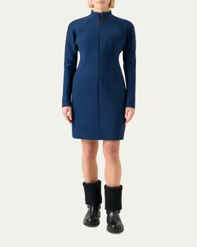 Akris Techno Neoprene Long-Sleeve Zip-Front Dress | Thumbnail 2 Akris Techno Neoprene Long-Sleeve Zip-Front Dress | Thumbnail 2