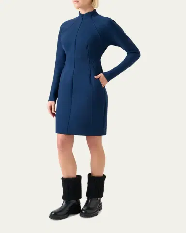 Akris Techno Neoprene Long-Sleeve Zip-Front Dress | Thumbnail 4 Akris Techno Neoprene Long-Sleeve Zip-Front Dress | Thumbnail 4
