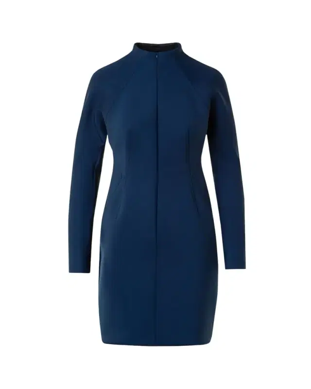 Akris Techno Neoprene Long-Sleeve Zip-Front Dress