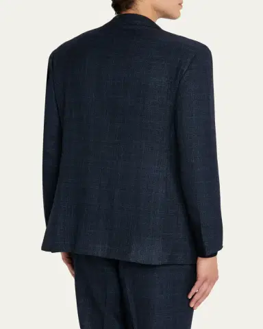 Kiton Men's Cashmere, Wool and Silk Plaid Two-Piece Suit | Thumbnail 5